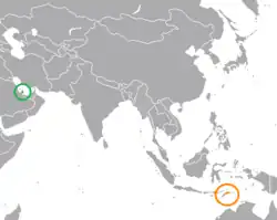 Lage von Katar und Osttimor