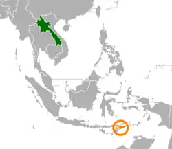 Lage von Laos und Osttimor