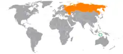 Lage von Osttimor und Russland