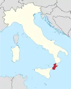 Karte der Kirchenprovinz Reggio Calabria-Bova