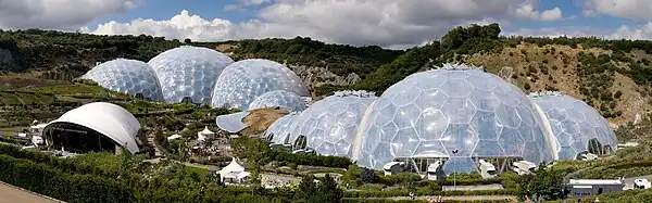 Eden Project von Nicholas Grimshaw, Cornwall, Vereinigtes Königreich