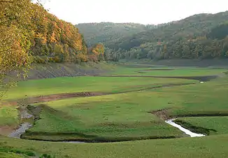 Bachbett der Werbe bei Niedrigwasser im Edersee (2008)