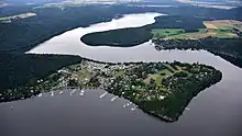 Edersee mit der Halbinsel Scheid, Luftaufnahme (2016)