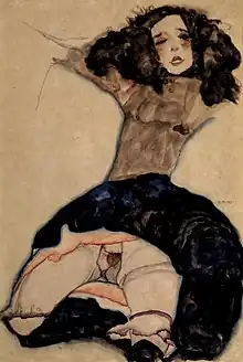 Schwarzhaariges Mädchen von Egon Schiele