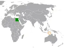 Lage von Ägypten und Osttimor