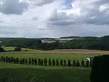 Eifellandschaft bei Münk, Blick auf den Nachbarort Lind