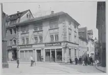 Einhorn-Apotheke Darmstadt ca. 1900  in der Kirchstrasse an der Stadtkirche