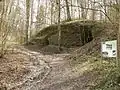 In den Muschelkalk gehauener Eiskeller bei Dörzbach.