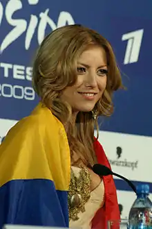 Elena Gheorghe 2009 während des Eurovision Song Contests in Moskau