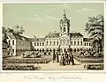 Schloss Charlottenburg, Farblithografie um 1855