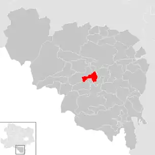 Lage der Gemeinde Enzenreith im Bezirk Neunkirchen (anklickbare Karte)