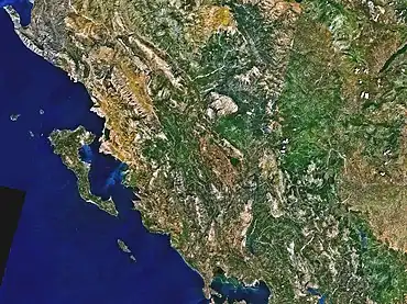 Satellitenbild von Epirus