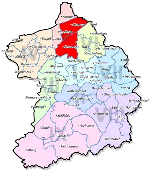 Lage von Altenessen im Stadtbezirk V Altenessen/Karnap/Vogelheim