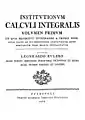 Titelblatt der Institutiones calculi integralis (Band 1) von 1768