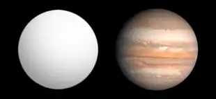 Größenvergleich mit Jupiter