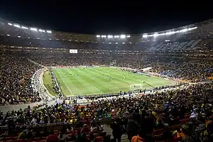 Das Stadion vor dem WM-Viertelfinale Uruguay gegen Ghana (2. Juli 2010)