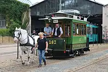 Wagen 167 der Frankfurter Trambahn-Gesellschaft (FTG) des Verkehrsmuseums Frankfurt am Main im Eckenheimer Depot (2022)