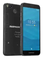 Das Vorder- und Hinterseite des Fairphone 3