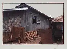 "Fanti Village, Liberia", Rastersiebdruck von Detlef Hansen, 1987