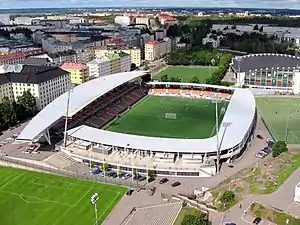 Luftbild der Stadions vom Turm des Olympiastadions fotografiert (2008)