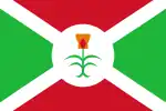 Flagge des Königreichs Burundi mit schwarzer Trommel