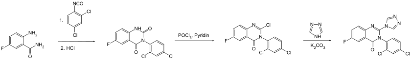 Synthese von Fluquinconazol