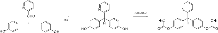 Formelschema einer Synthese von  Bisacodyl