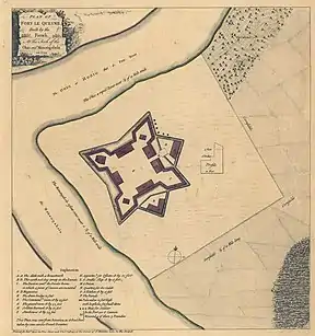 Karte von Fort Duquesne um 1754