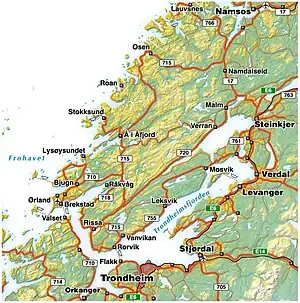 Der Trondheimfjord und die Halbinsel Fosen