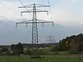 Heute mit 110 kV betriebener Abschnitt der Reichssammelschiene Elsenberg–Ludersheim bei Schnaittach