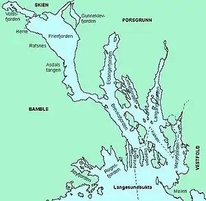 Das Fjordsystem in Grenland