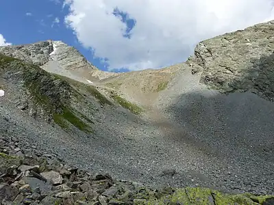 Fuorcla da Glims von Westen, rechts geht es zum Piz Glims