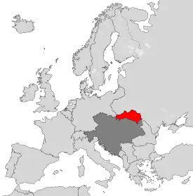 Lage Galiziens in Österreich-Ungarn und Europa (1914)