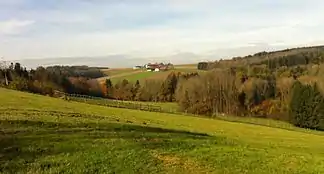 Blick vom Sankt Wolfganger Weiler Burdberg nach Nordwesten