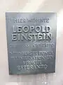 Gedenktafel am ehemaligen Wohnhaus von Leopold Einstein