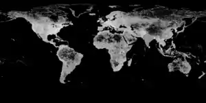 Weltweite Verteilung von 6,1 Millionen Einträgen auf www.geonames.org (Stand: Ende 2006)