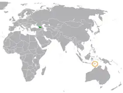 Lage von Georgien und Osttimor