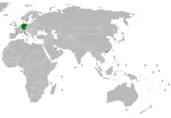 Lage von Deutschland und Libanon