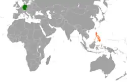 Lage von Deutschland und Philippinen