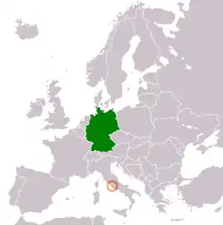 Lage von Deutschland und Heiliger Stuhl