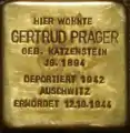 Stolperstein für Gertrud Prager, verlegt im Mai 2008