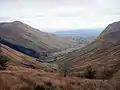 Blick auf Ardara vom Glengesh Pass