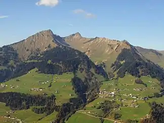 Blick von Südosten auf die Glatthorngruppe mit Türtschhorn, Glatthorn und Sonnenköpfle