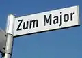 Straßenschild Zum Major an der Straße zum Gömnitzer Turm