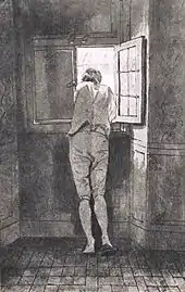 Johann Heinrich Wilhelm Tischbein: Goethe am Fenster der römischen Wohnung am Corso, 1787