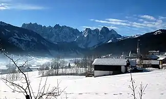 Blick von Gosau auf die Nordseite des Gosaukamms