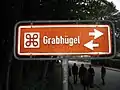 Wegweiser zu Grabhügeln in Albersdorf (Holstein)