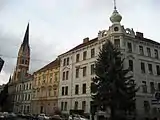 Haus mit Jugendstilfassade, Kreuzung Naglergasse/​Schützenhofgasse