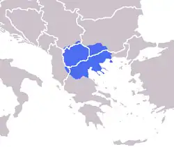 Die aktuelle geographische Region von Makedonien wird nicht offiziell durch irgendeine internationale Organisation oder einen Staat definiert. Im historischen Kontext umfasst sie Teile von fünf heutigen Ländern: Albanien, Bulgarien, Griechenland, Nordmazedonien und Serbien.