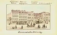 Südliche Straßenseite:Triersches Institut, um 1860